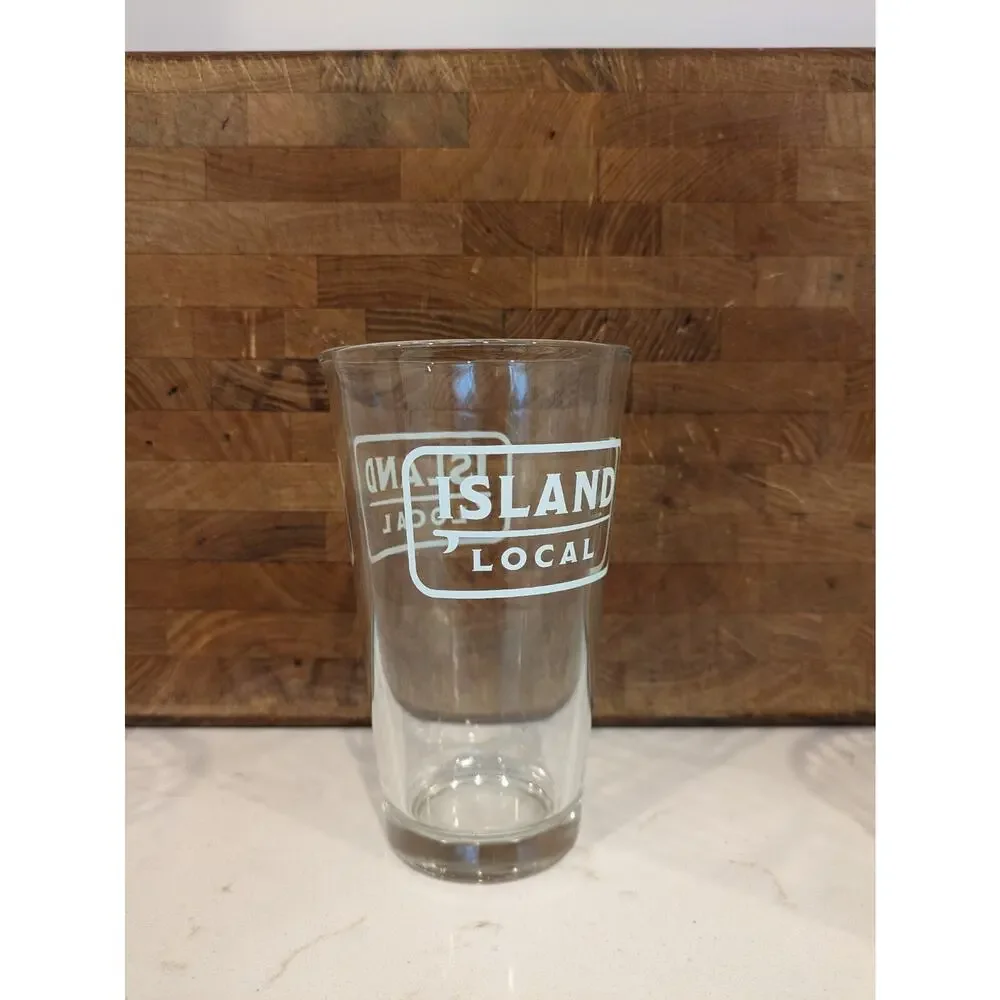 Island Local Pint Glasses Set Of 4 New Beach/ Coastal Decor Lager Bar Ware